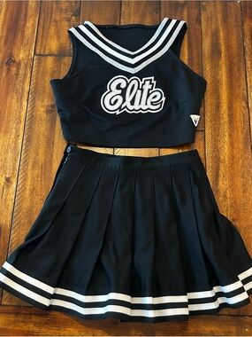 Varsity Black Cheerwear Labelled Skirt or Top
